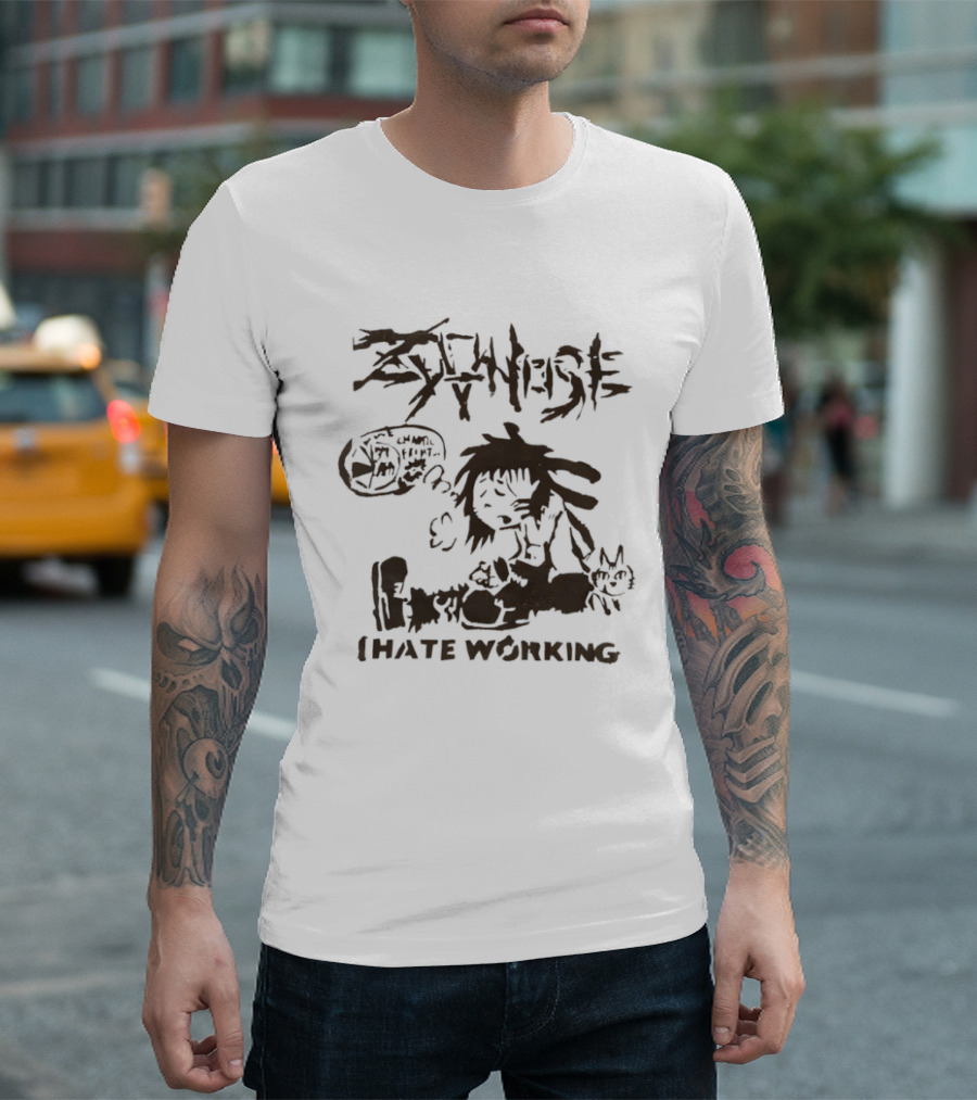 Zekanysee Cat I Hate Working T-Shirt