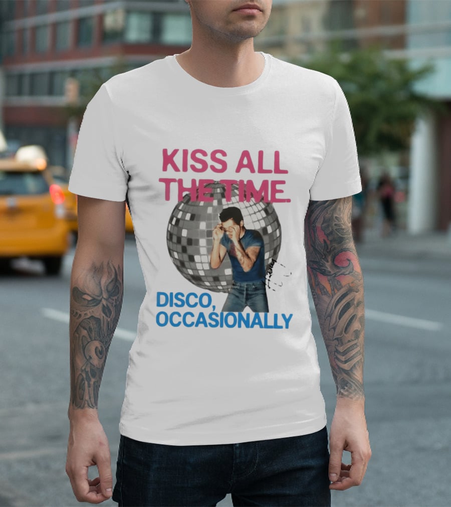 Kiss All The Time Disco Occasionally Retro Style Music Dance T-Shirt