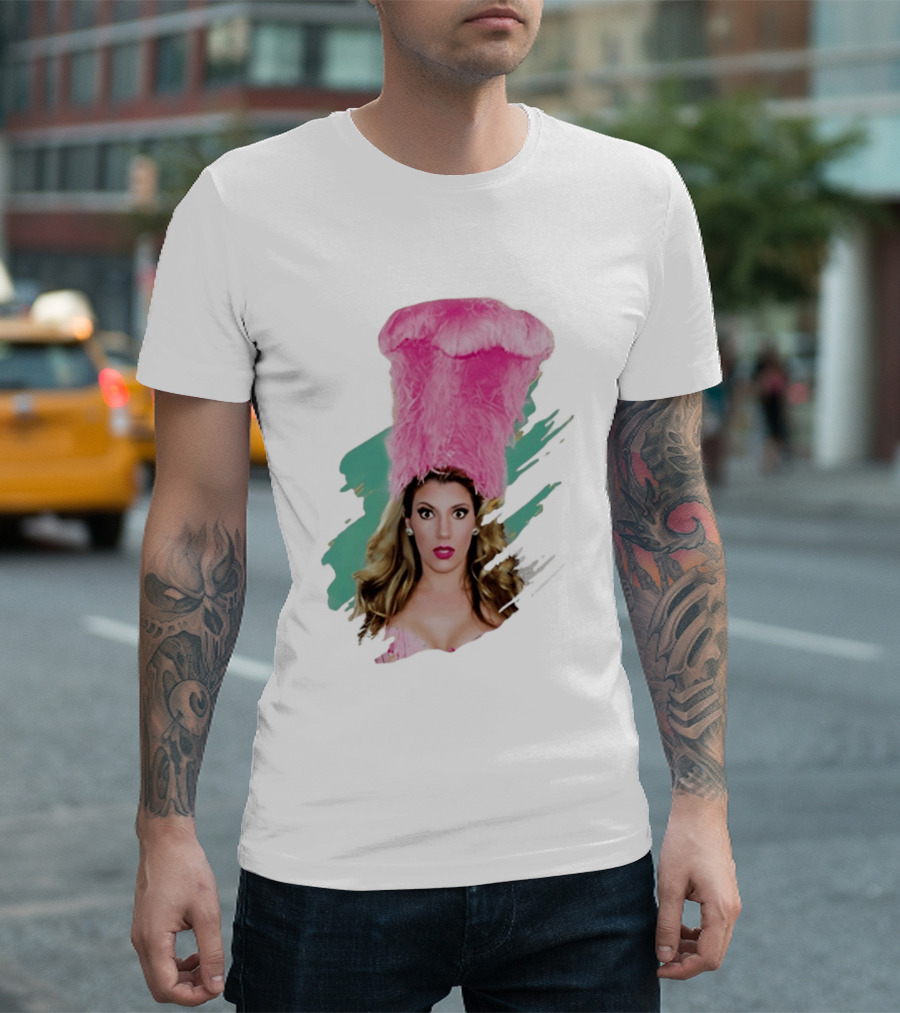 Maren Wade Showgirl Confessions Pink Feather Headdress T-Shirt