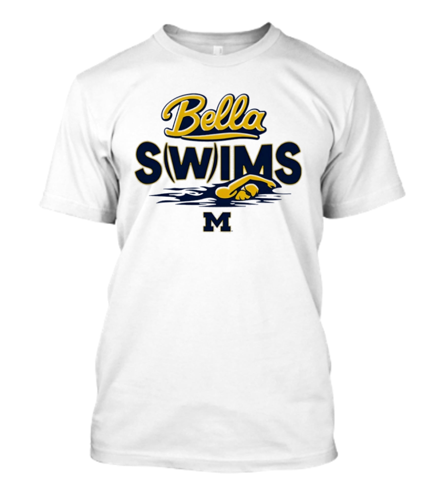 Bella Swims Michigan Wolverines M University Swimming T-Shirt