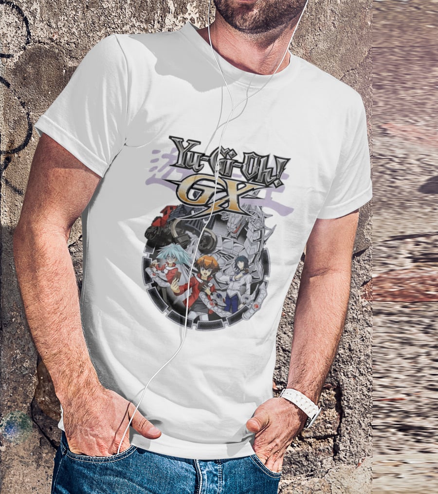 Yu Gi Oh GX Anime Characters With Duel Disk And Monsters T-Shirt