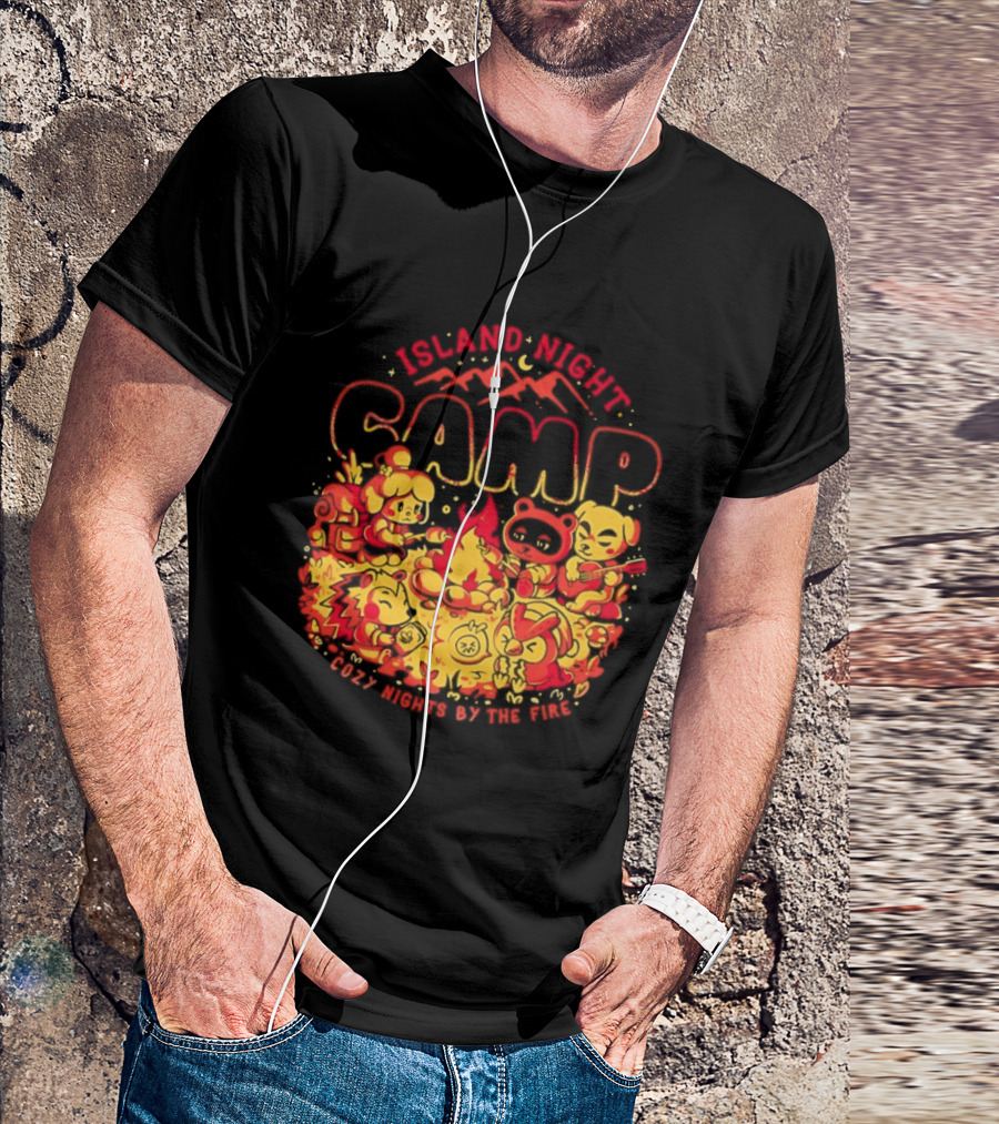 Island Night Camp Adventures With K.K. Slider And Blathers T-Shirt