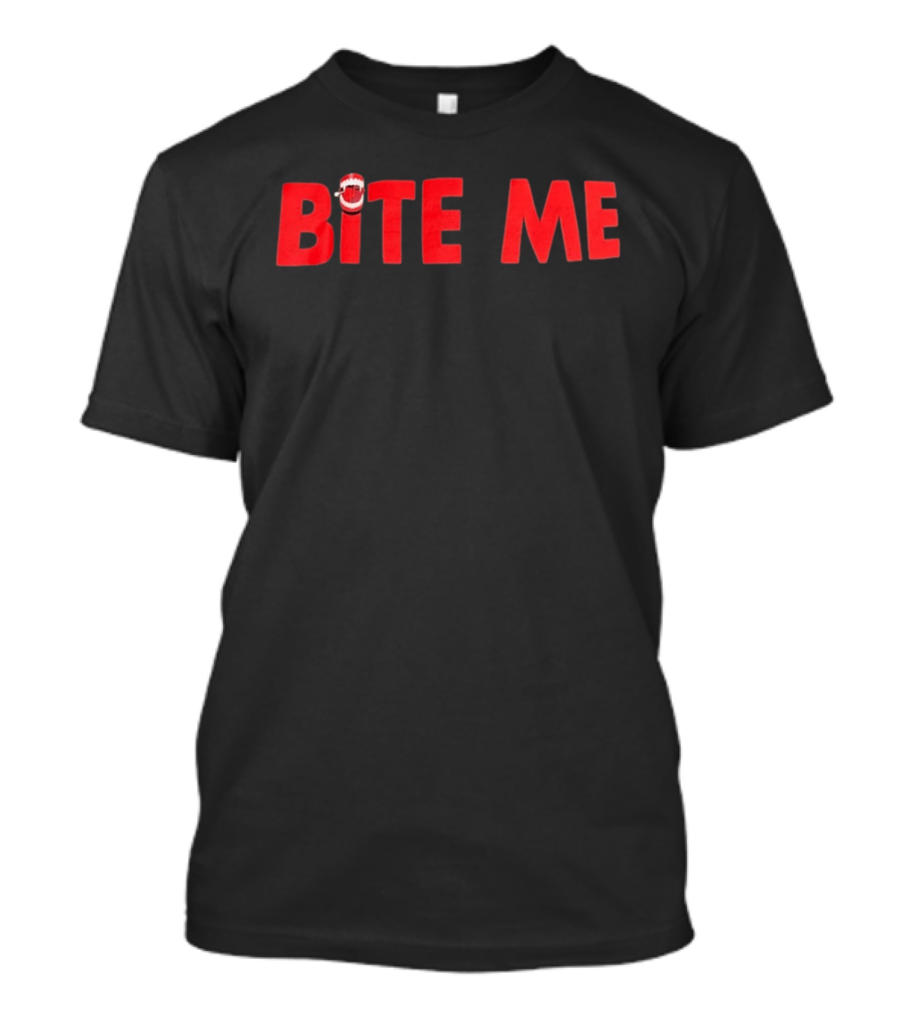 Bite Me Halloween Vampire Teeth Red Letters T-Shirt