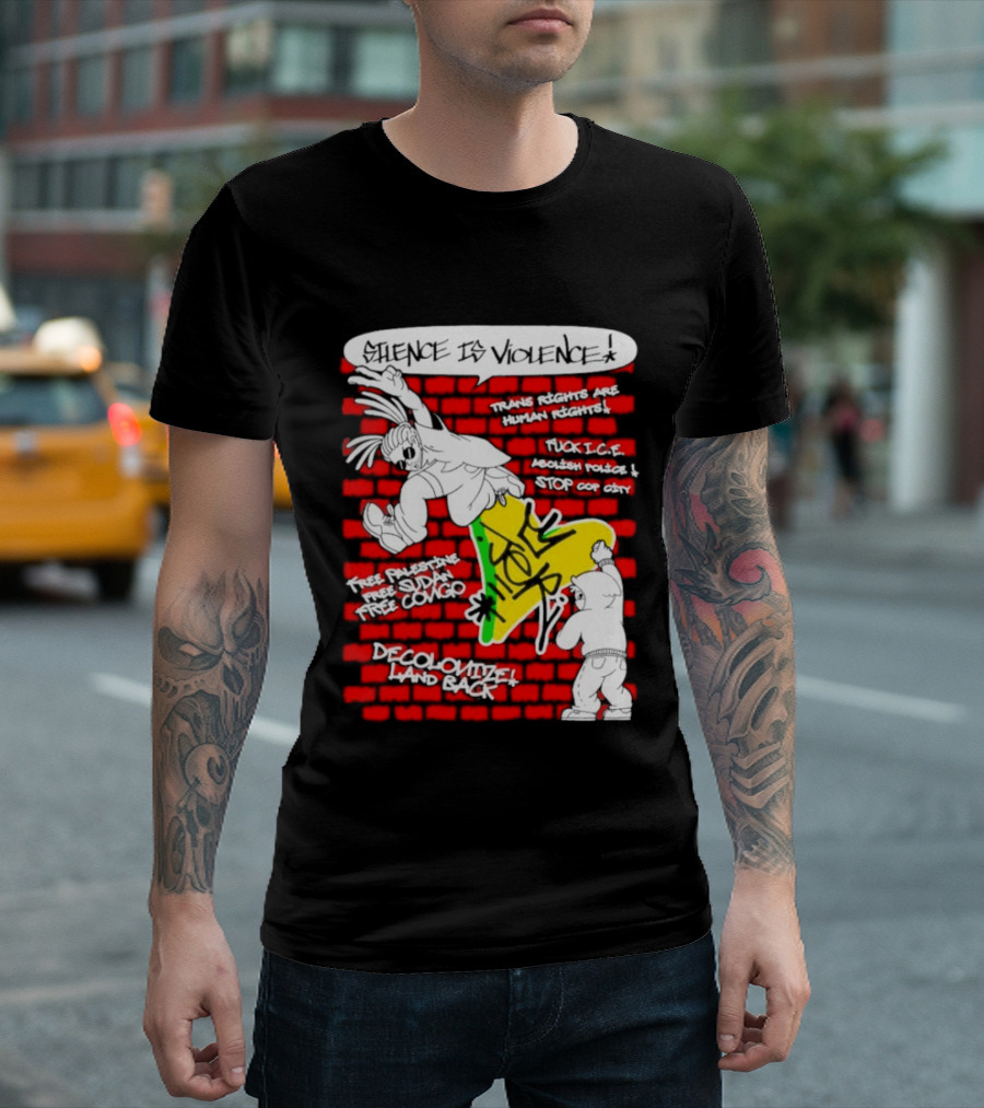 Silence Is Violence Trans Rights Are Human Rights Decolonize Land Back Black Trans Lives Matter Police Brutality Stop Cop City T-Shirt