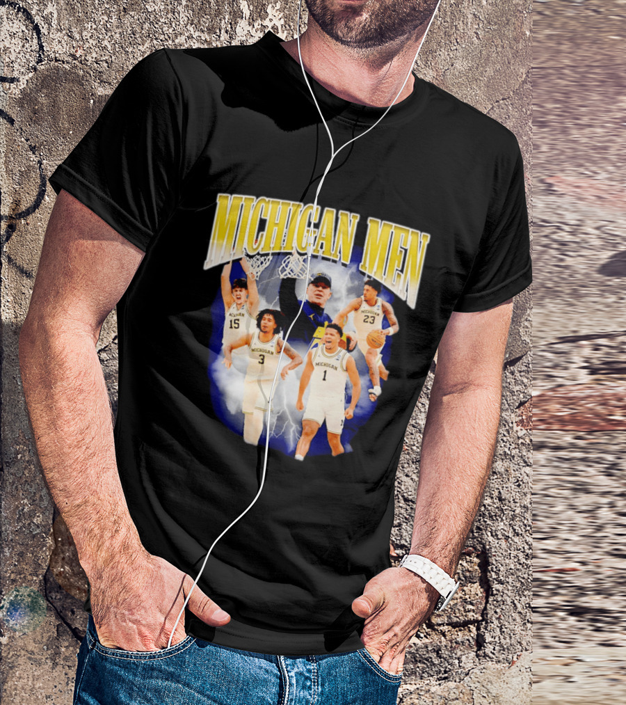 Michigan Men Wolverines Basketball Players Dusty May Coach Lightning T-Shirt