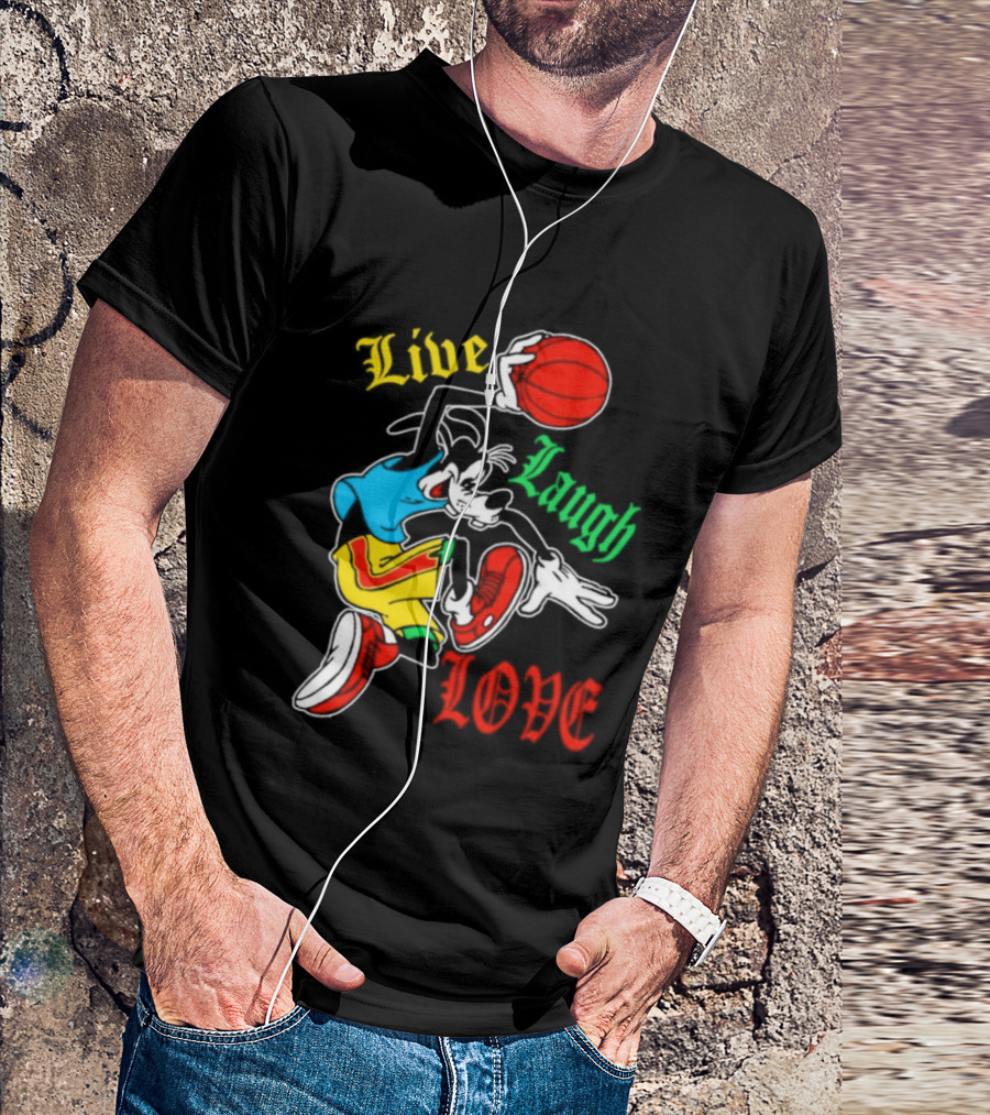 Live Laugh Love Goofy Basketball Colorful Dunk T-Shirt