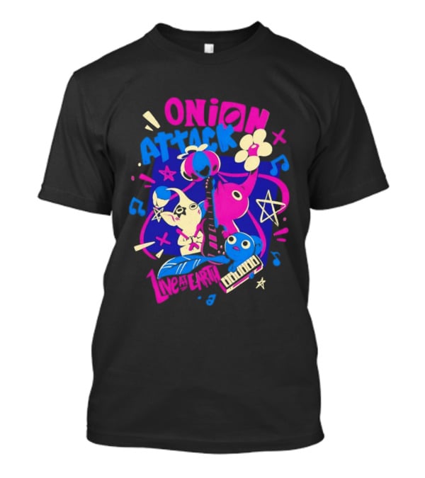 Onion Attack Live At Earth Pikmin Music Themed Concept T-Shirt