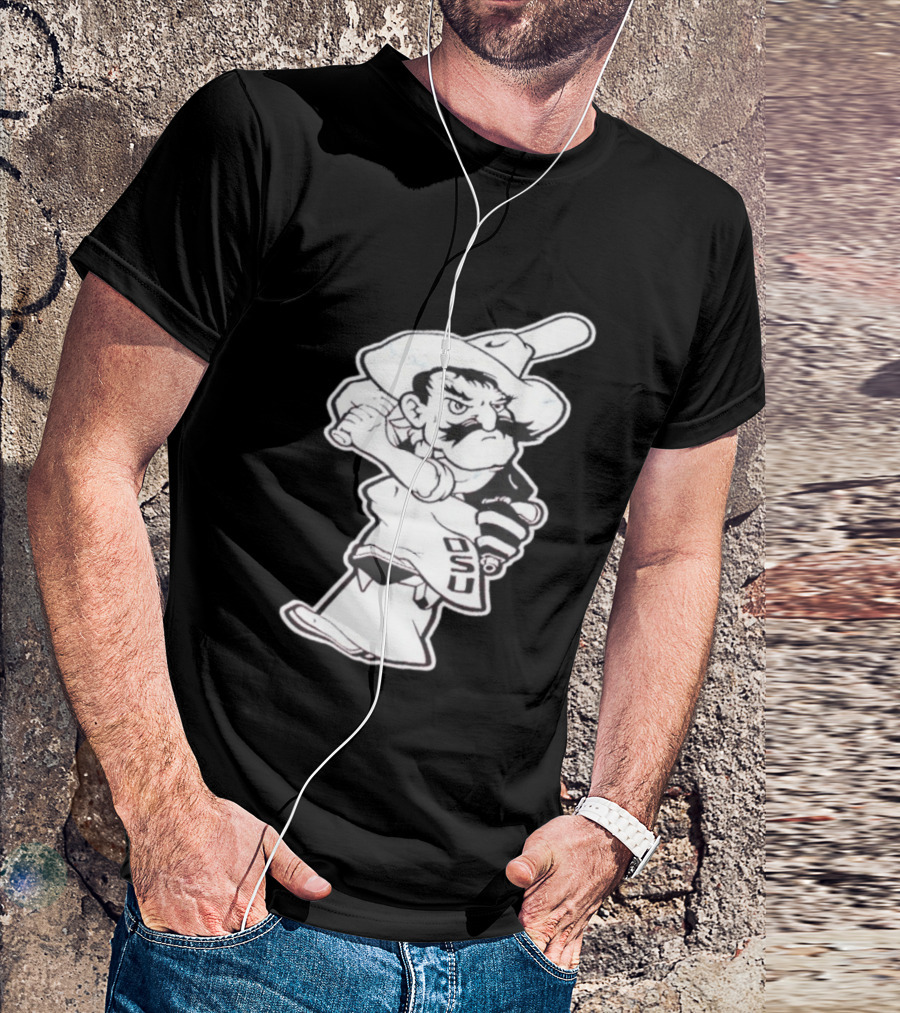 Pistol Pete Pitching OSU Cowboy Baseball T-Shirt