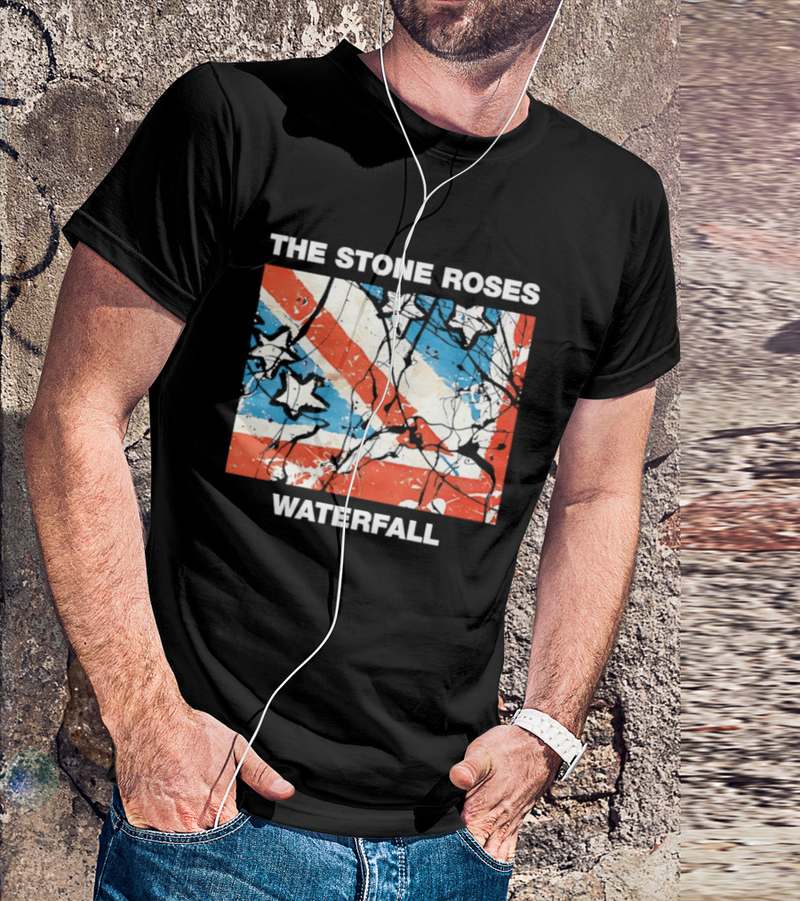 The Stone Roses Waterfall Flag Stars Union Jack T-Shirt