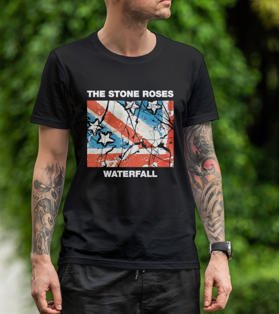 The Stone Roses Waterfall Flag Stars Union Jack T-Shirt