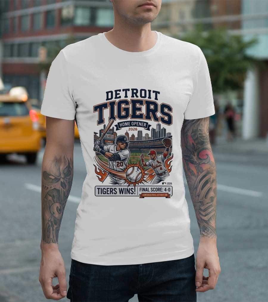 Detroit Tigers Home Opener 2026 Cardinals Final Score 4 0 T-Shirt