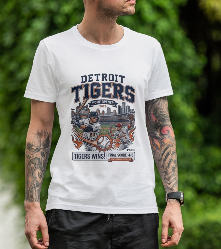 Detroit Tigers Home Opener 2026 Cardinals Final Score 4 0 T-Shirt