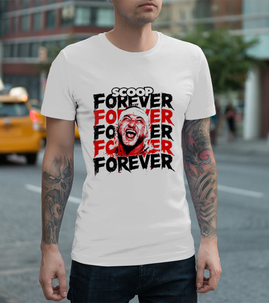 Scoop Forever Forever Text With Energetic Face T-Shirt