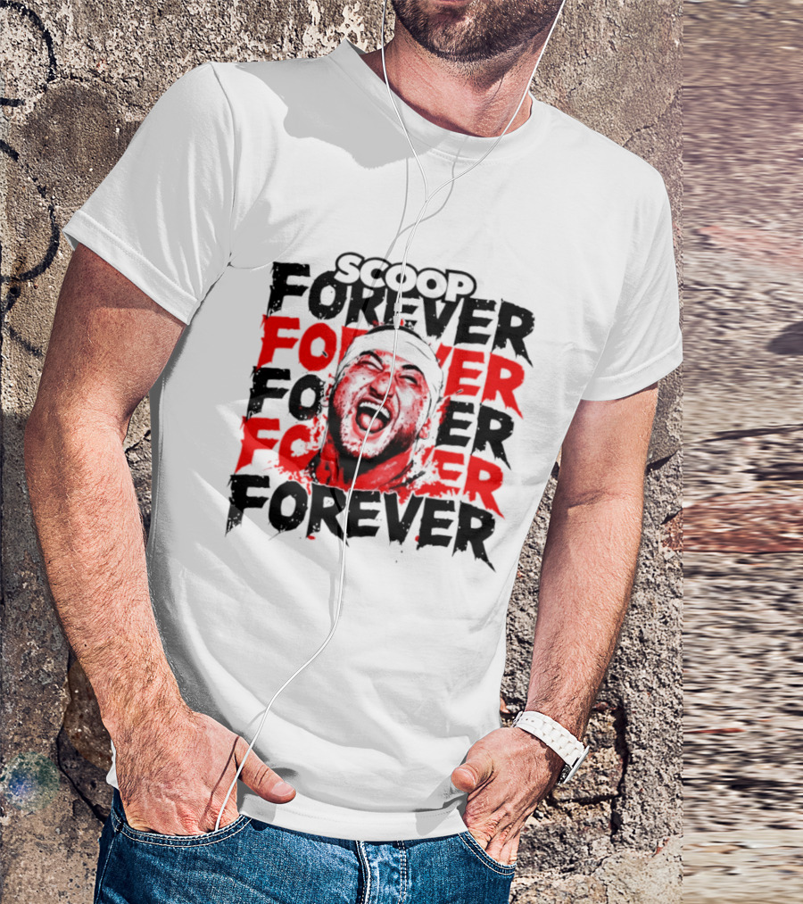 Scoop Forever Forever Text With Energetic Face T-Shirt