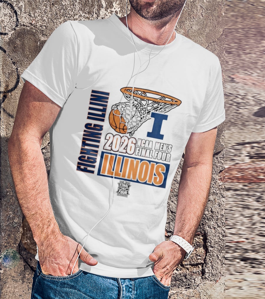 Fighting Illini 2026 NCAA Men's Final Four Illinois Basketball Net T-Shirt