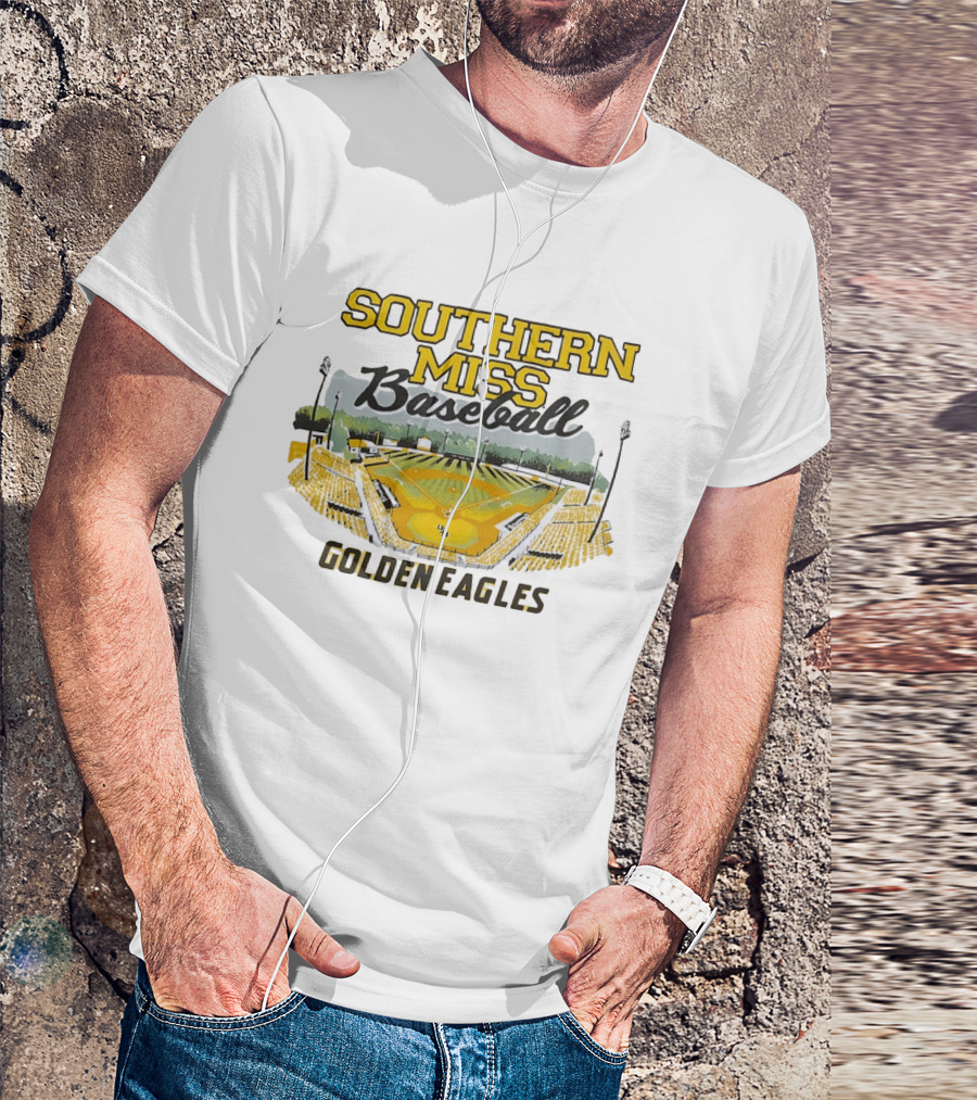 Southern Miss Baseball Golden Eagles Stadium Scene T-Shirt