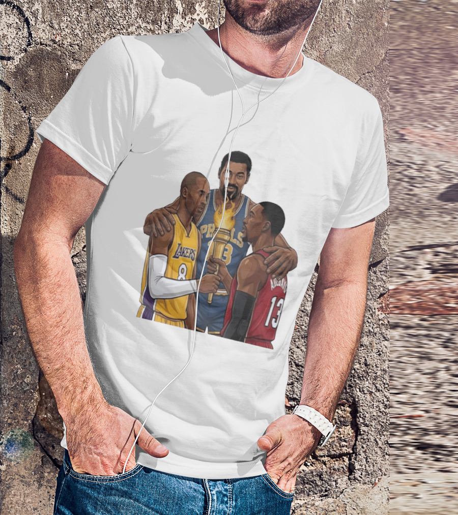 Wilt Chamberlain Kobe Bryant Lakers Bam Adebayo Miami Heat Passing The Torch T-Shirt