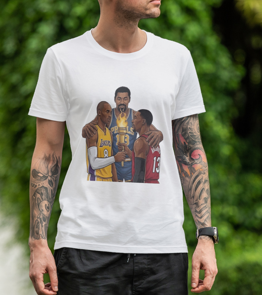 Wilt Chamberlain Kobe Bryant Lakers Bam Adebayo Miami Heat Passing The Torch T-Shirt