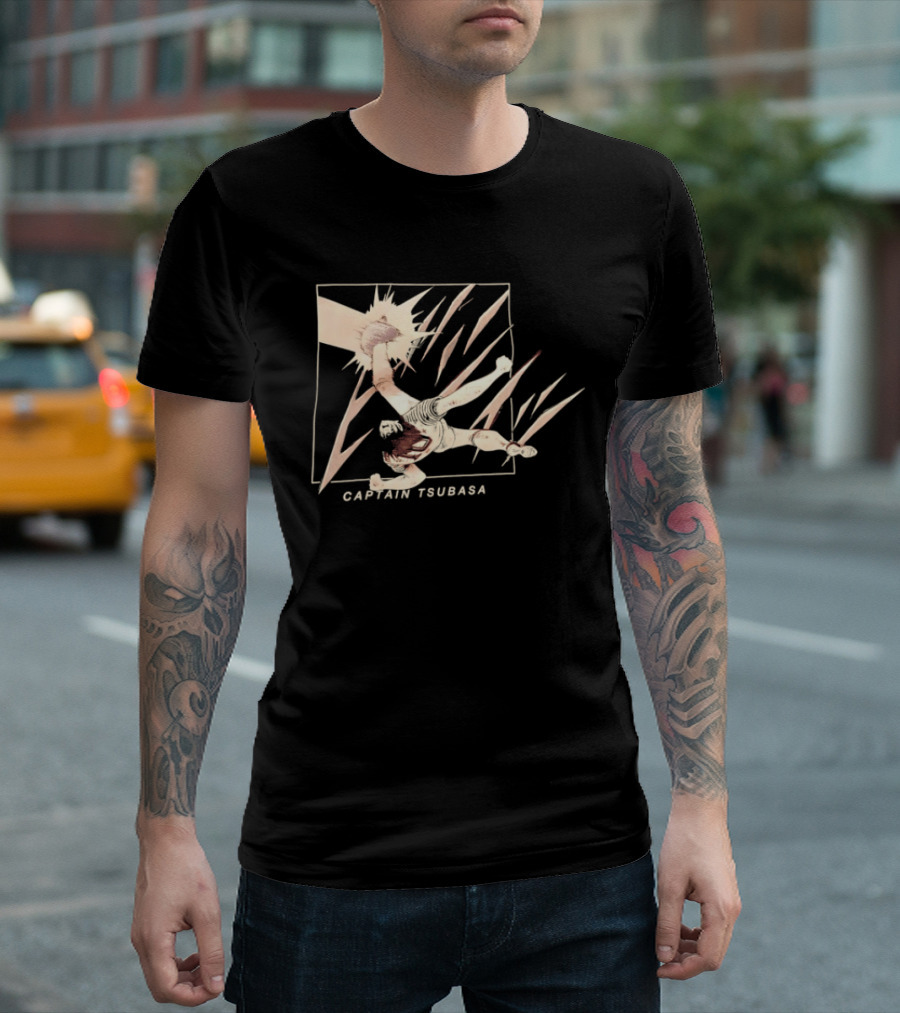 Captain Tsubasa Dynamic Soccer Action Scene T-Shirt