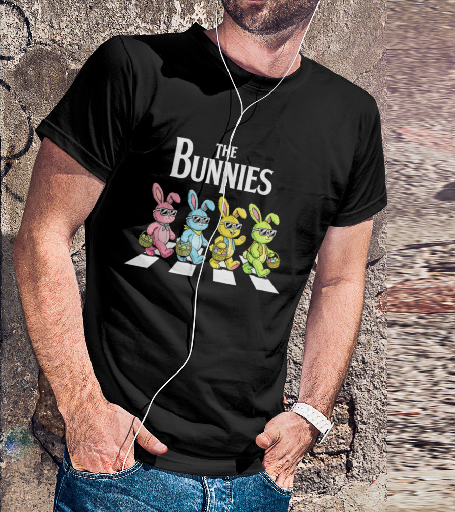 The Bunnies Walking Across Abbey Road In Colorful Sunglasses T-Shirt