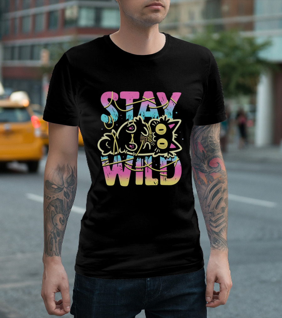 Stay Wild Wrapped In Chaos Cat Bound In Nonsense Blessed With Menace T-Shirt