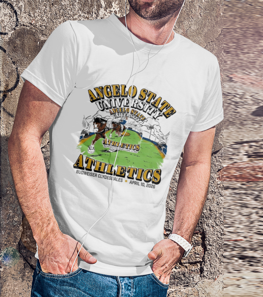 Angelo State University Athletics Budweiser Clydesdales April 10 2026 Event Celebration T-Shirt