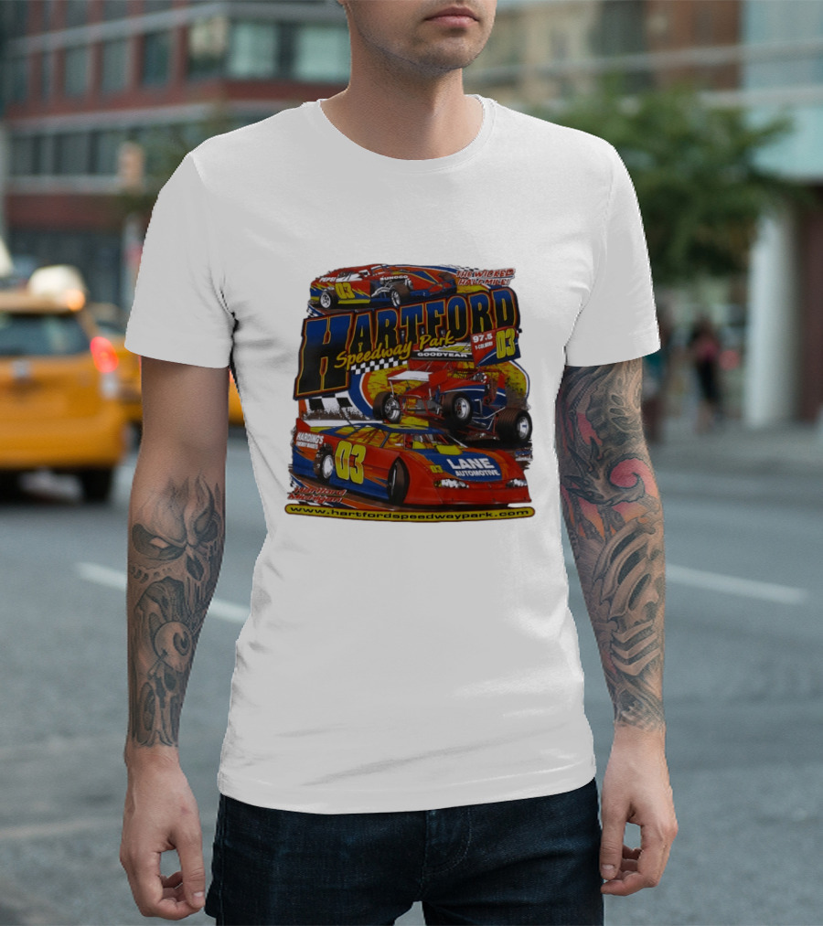 Hartford Speedway Park The Wicked Half Mile Lane Automotive Racing 03 T-Shirt