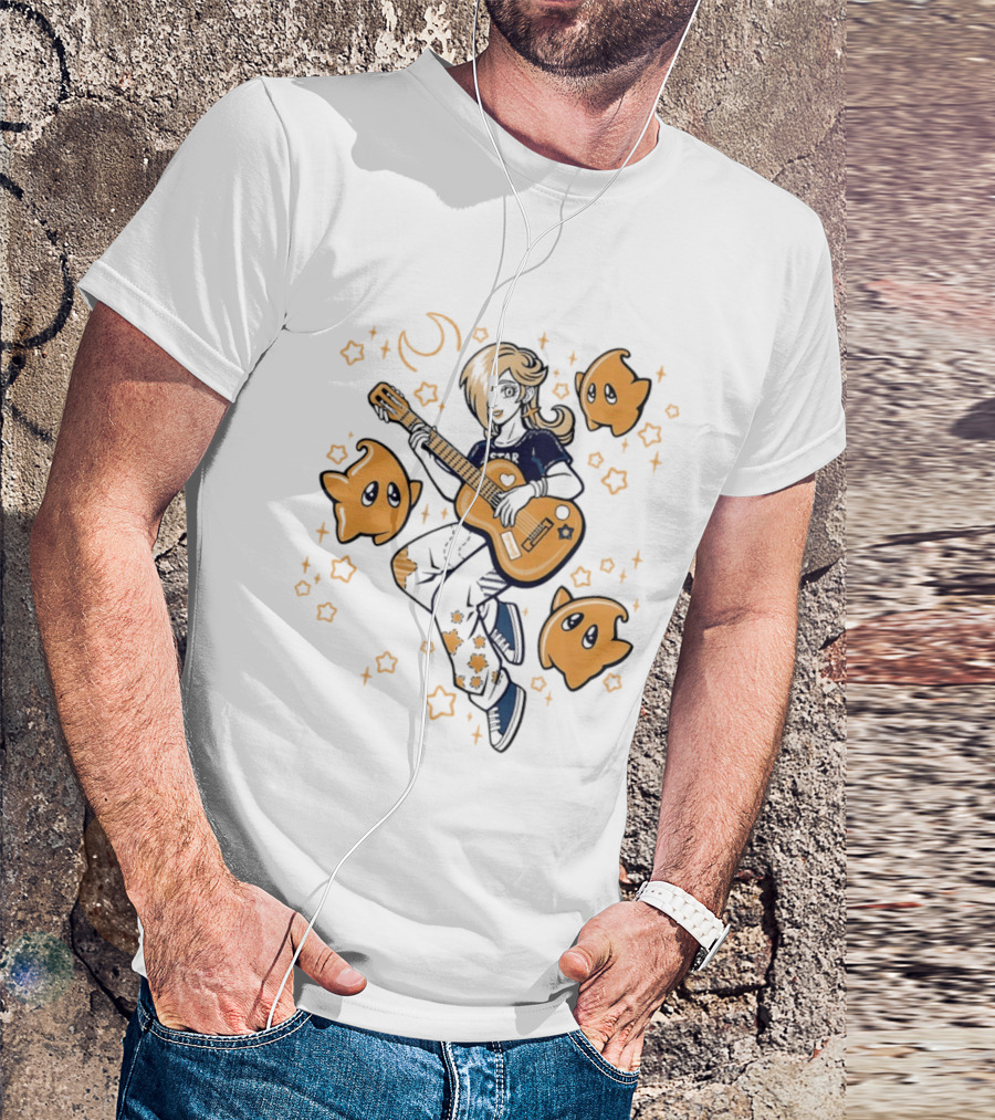 Rosalina And Lumalee Acoustic Remix Guitar Stars And Moons T-Shirt