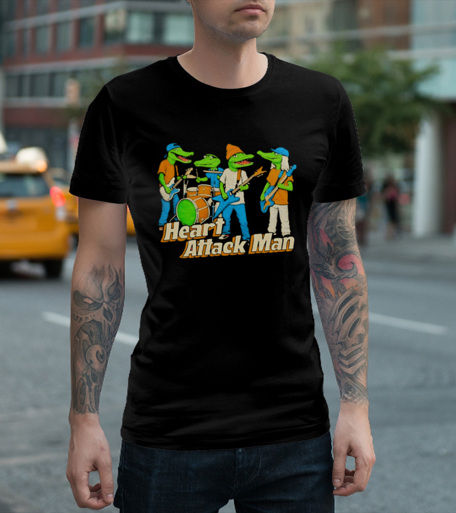 Heart Attack Man Gator Band Playing Music T-Shirt