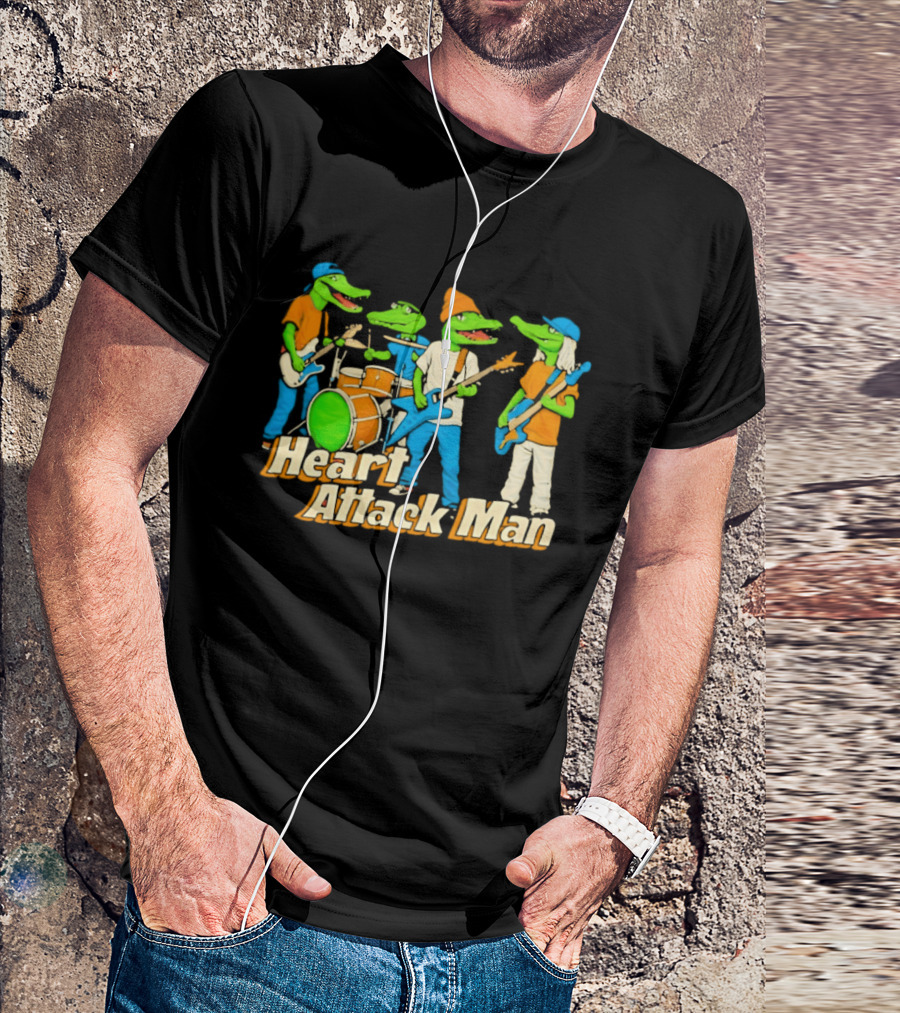 Heart Attack Man Gator Band Playing Music T-Shirt