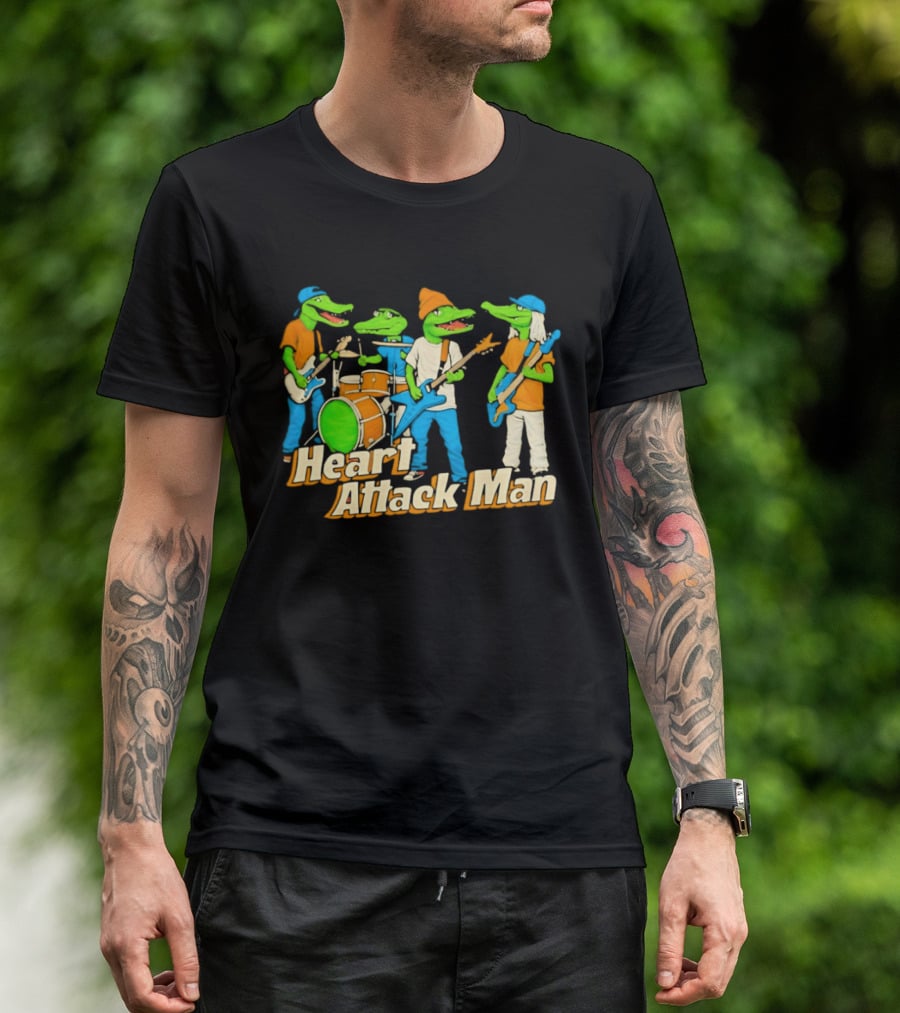 Heart Attack Man Gator Band Playing Music T-Shirt
