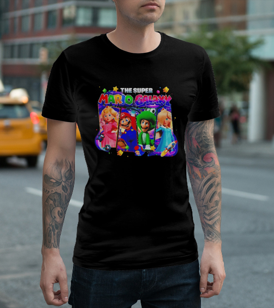 The Super Mario Galaxy Movie Characters Gamer Space Adventure T-Shirt