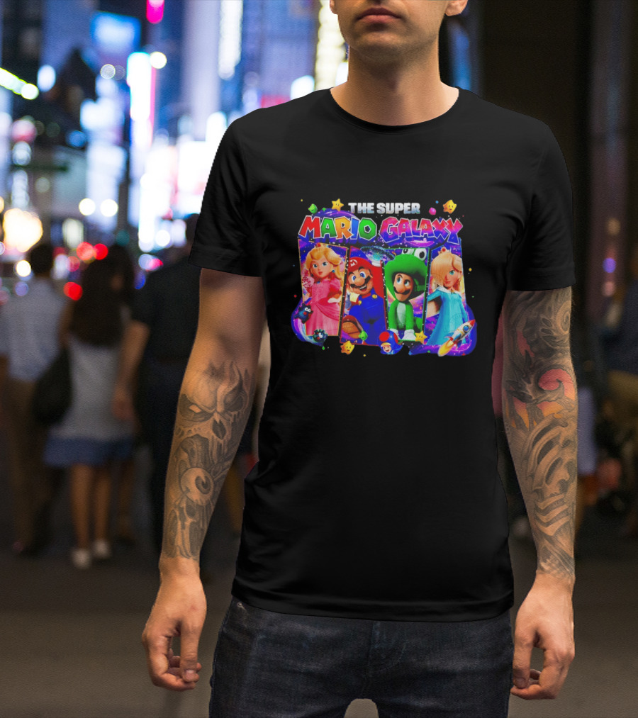 The Super Mario Galaxy Movie Characters Gamer Space Adventure T-Shirt
