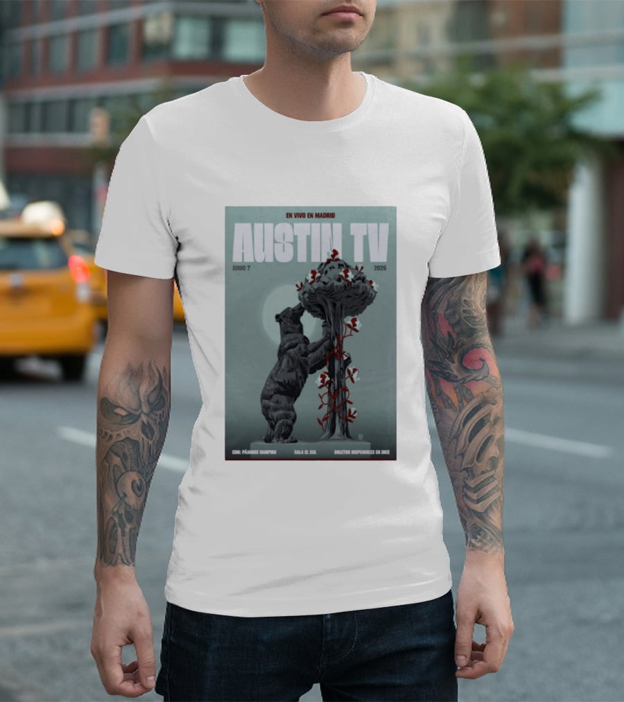 Austin TV En Vivo En Madrid Junio 7 2026 Con Pájaro Vampiro Sala El Sol Boletos Disponibles En Dice T-Shirt