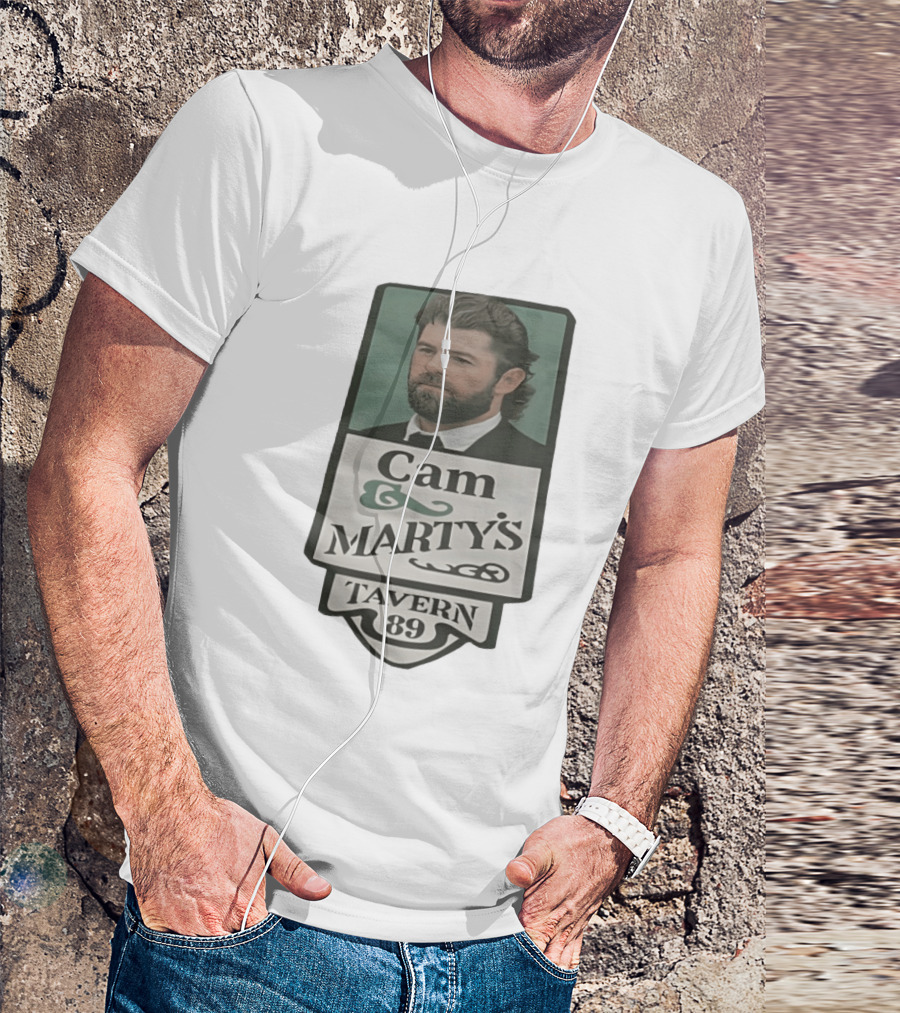 Cam Marty's Tavern 89 Retro Style With Bearded Man T-Shirt