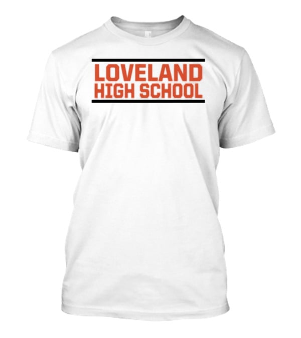 Loveland High School Red Lettering Bold Block T-Shirt