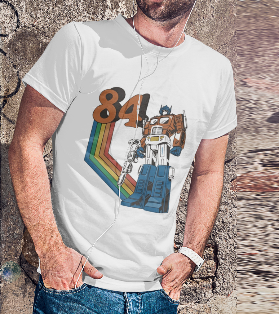 Optimus Prime 84 Retro Transformers Rainbow T-Shirt
