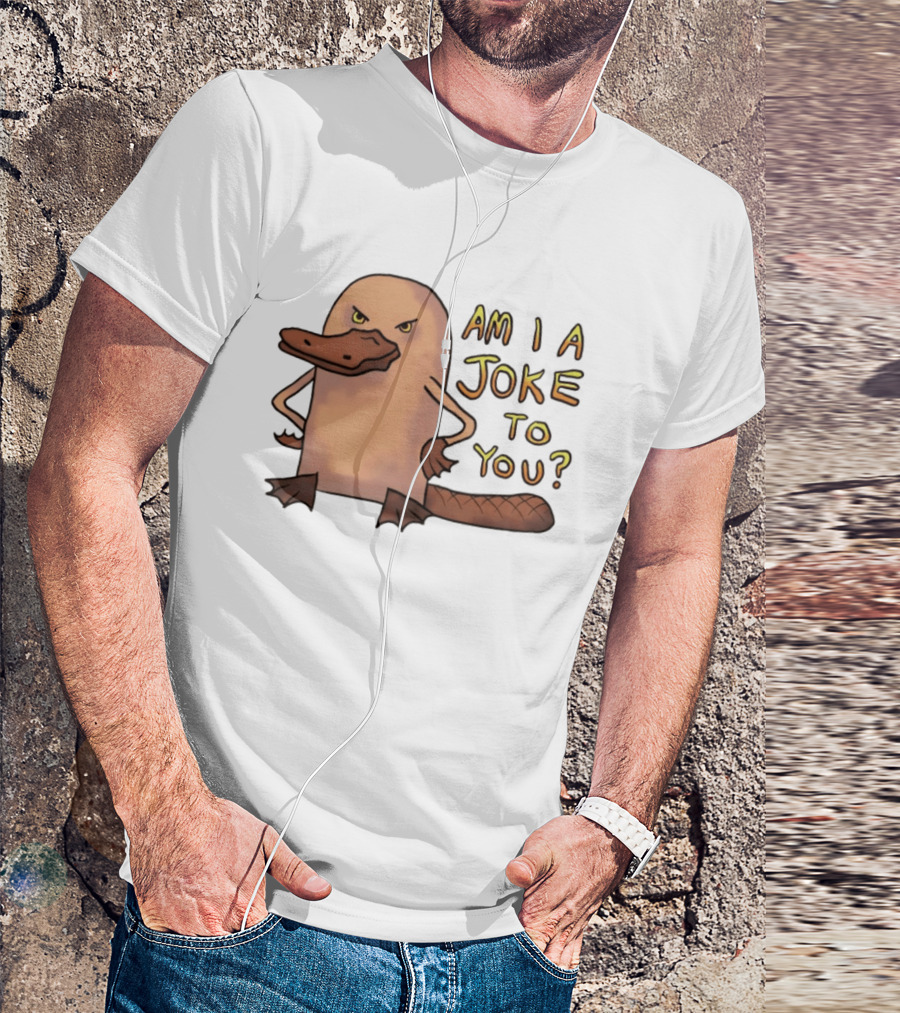 Platypus Am I A Joke To You? Cartoon Style Angry Expression T-Shirt