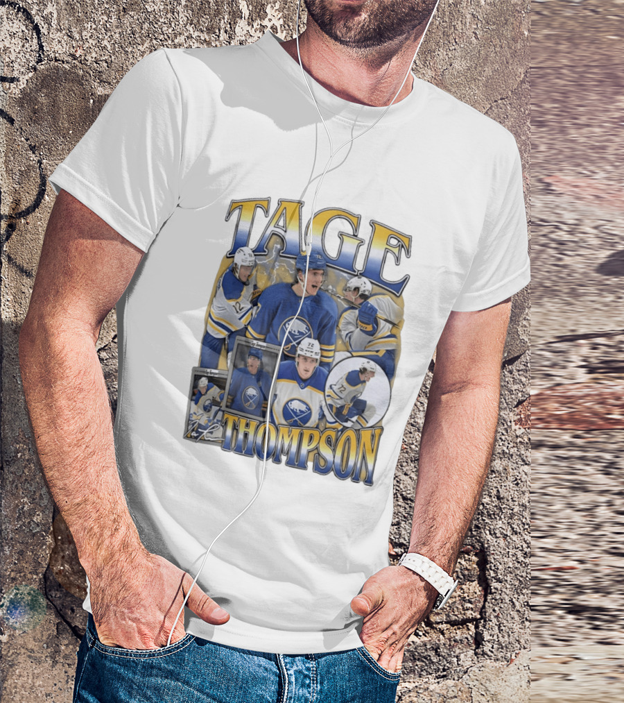 Tage Thompson 72 Buffalo Sabres Ice Hockey Player Action Collage T-Shirt
