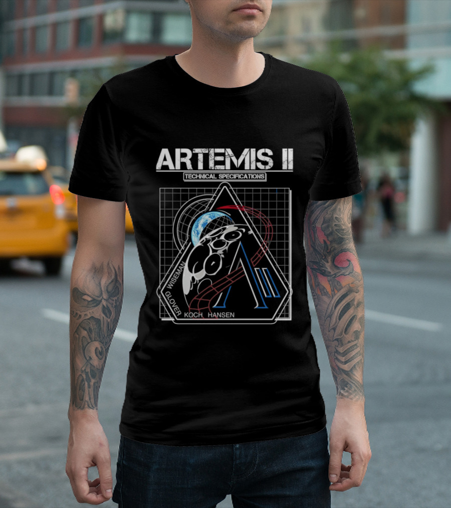 Artemis II NASA Mission Patch Wiseman Glover Koch Hansen T-Shirt