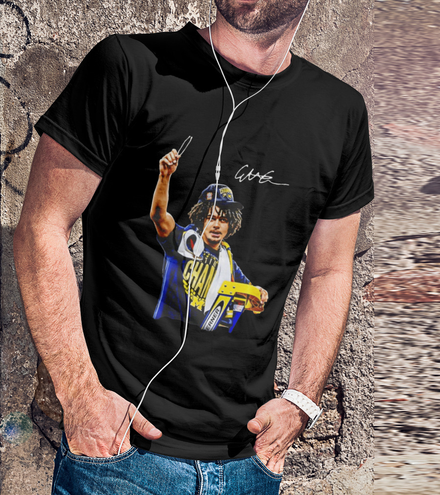 Elliot Cadeau Michigan Wolverines Natty Champ Victory Celebration T-Shirt