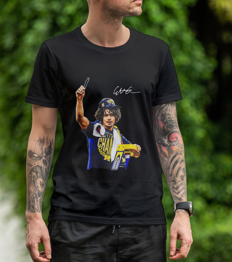 Elliot Cadeau Michigan Wolverines Natty Champ Victory Celebration T-Shirt