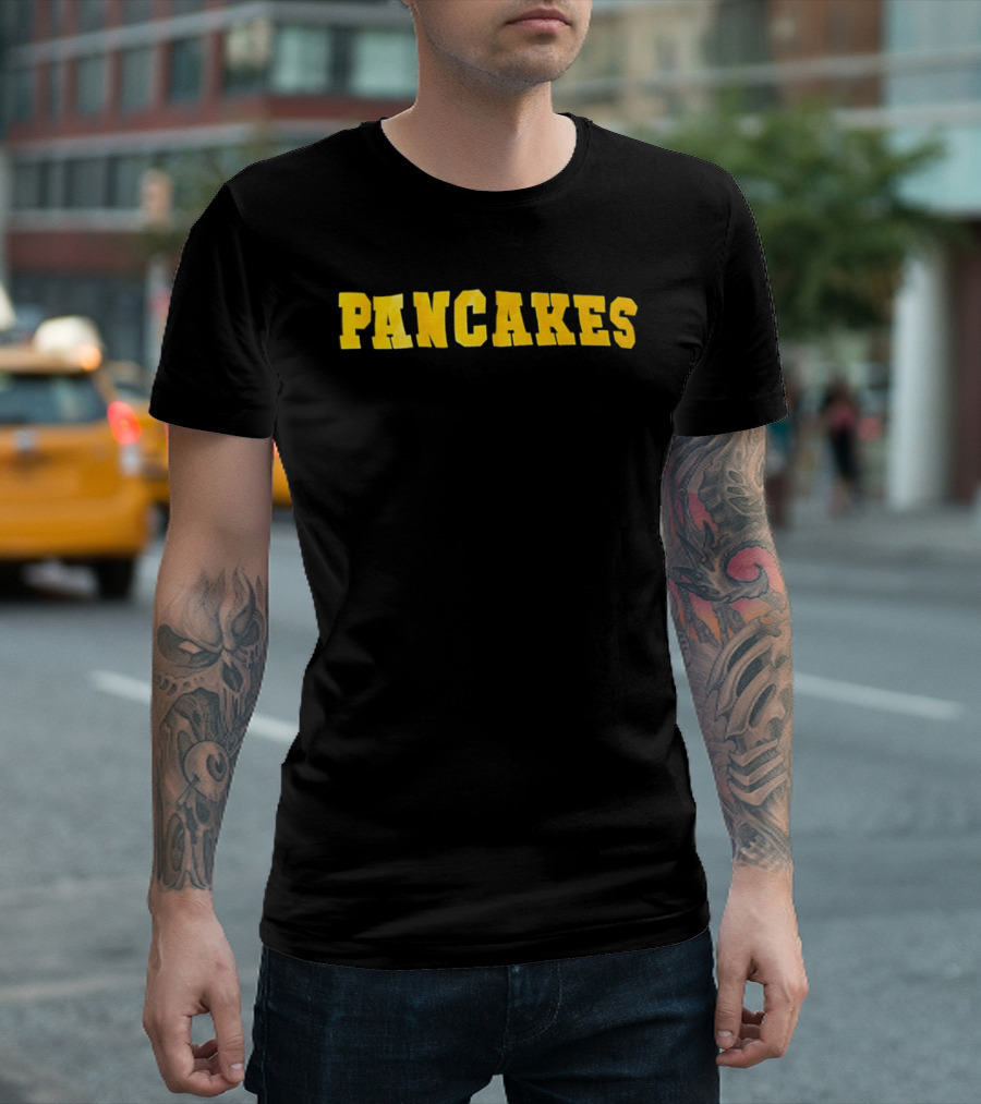 Pancakes Breakfast Food Lover Retro Yellow T-Shirt