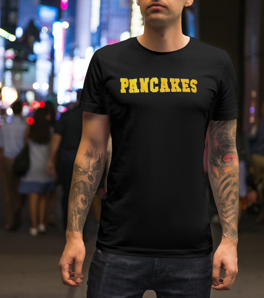 Pancakes Breakfast Food Lover Retro Yellow T-Shirt