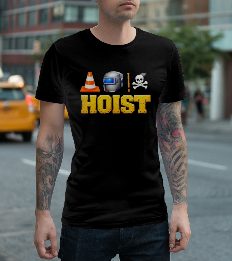 Pittsburgh Hoist The Traffic Cone Welding Helmet Skull Crossbones T-Shirt