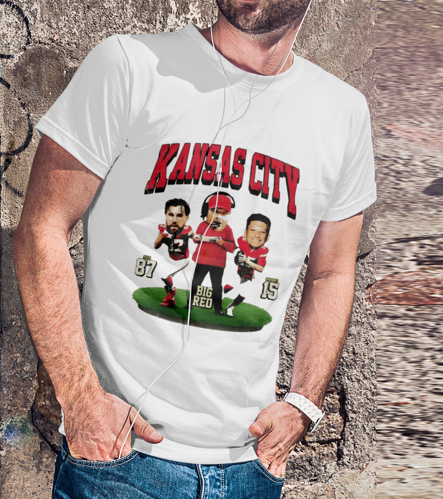 Kansas City Chiefs Big Red Andy Reid Travis Kelce Patrick Mahomes 87 15 Football T-Shirt