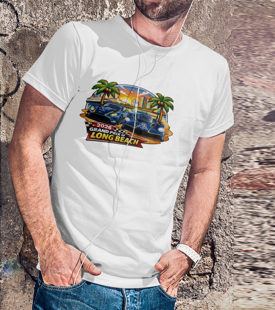 2026 Aston Martin Racing Valkyrie Grand Prix Of Long Beach Sunset Scene T-Shirt