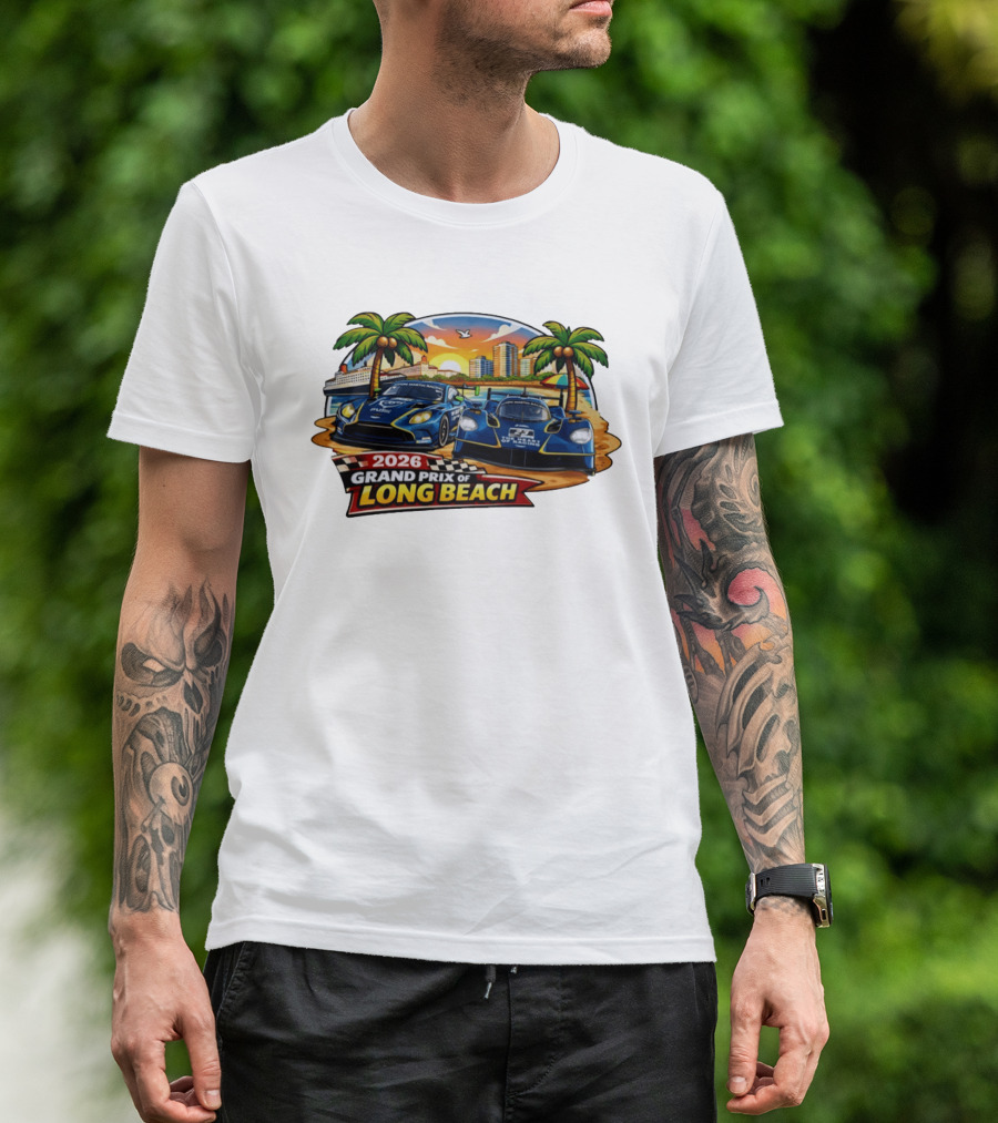 2026 Aston Martin Racing Valkyrie Grand Prix Of Long Beach Sunset Scene T-Shirt