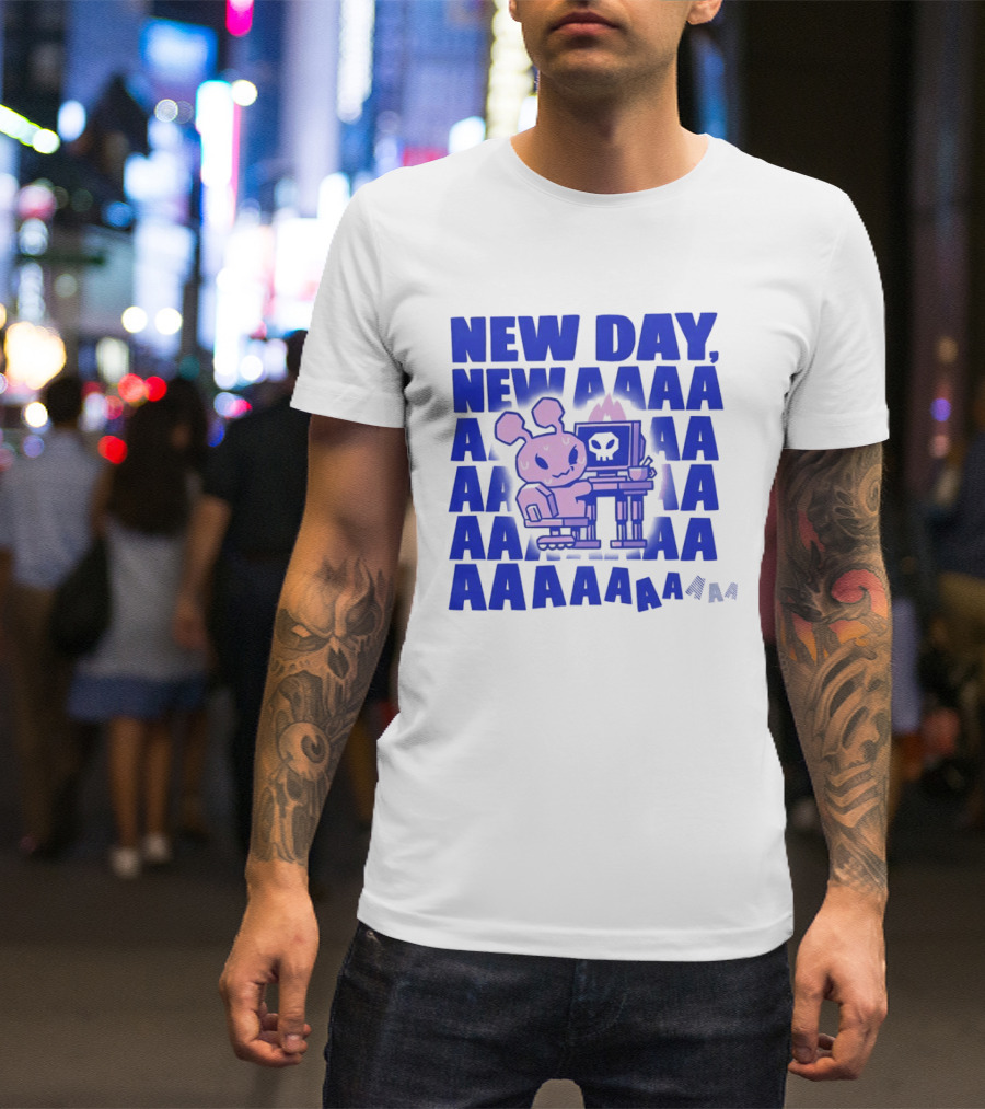 New Day New AAAAA Bunny Computer Screen T-Shirt