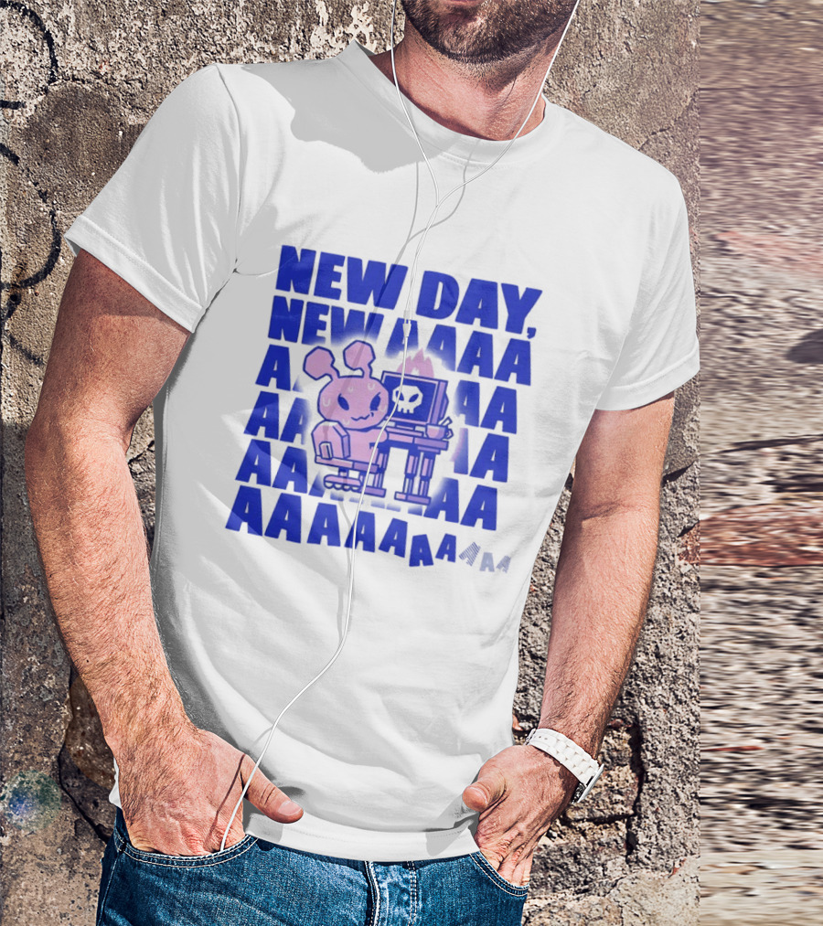 New Day New AAAAA Bunny Computer Screen T-Shirt